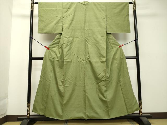 平和屋着物●結城紬 苗色 正絹 逸品 DAAT1014tw