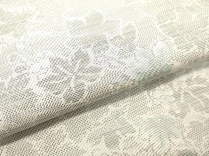 平和屋着物●本場大島紬 白大島 9マルキ 草花文 正絹 逸品 未使用 DAAT1017tw