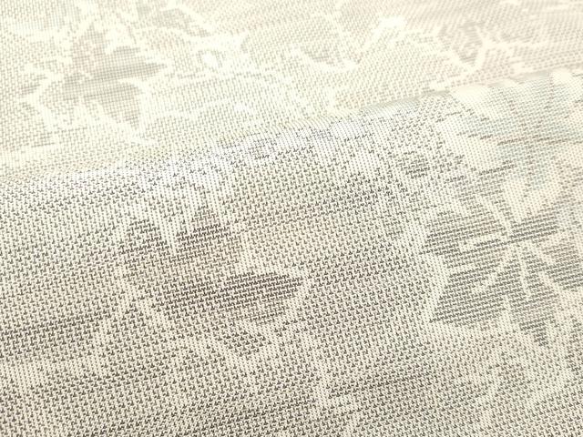 平和屋着物●本場大島紬 白大島 9マルキ 草花文 正絹 逸品 未使用 DAAT1017tw