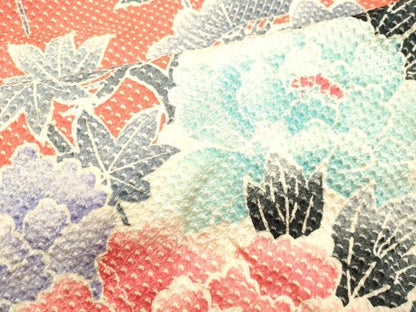 平和屋着物●名門　藤娘きぬたや・総絞り　振袖　総絞り　花鳥文　正絹　逸品　DAAT1024tw