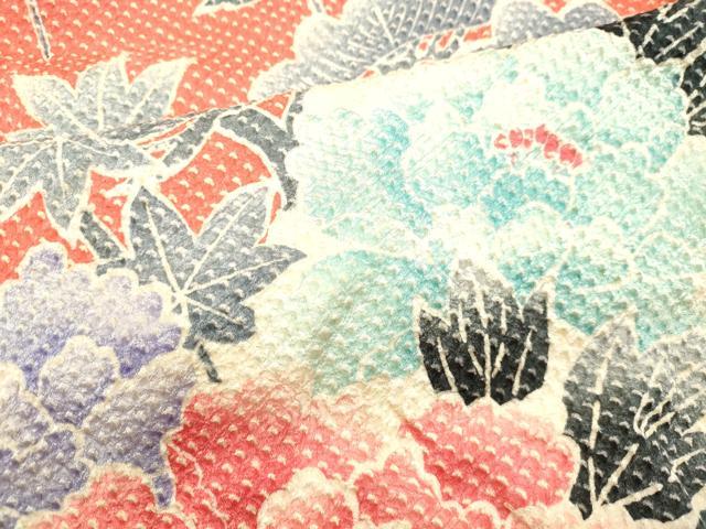 平和屋着物●名門　藤娘きぬたや・総絞り　振袖　総絞り　花鳥文　正絹　逸品　DAAT1024tw