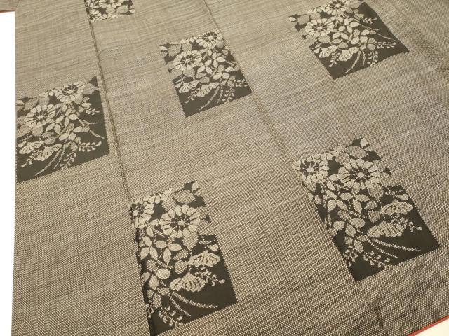 平和屋着物●本場大島紬　7マルキ　色紙草花文　正絹　逸品　DAAT1035tw
