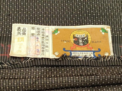 平和屋着物●男性　本場染大島紬　アンサンブル　亀甲柄　証紙付き　正絹　逸品　DAAT1051tw
