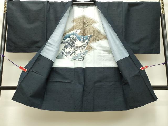 平和屋着物●男性 髭紬 アンサンブル 褐返色 正絹 逸品 DAAT1083tw