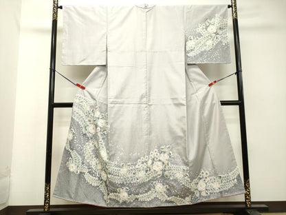 平和屋着物●本場縞大島紬 訪問着 絞り 辻が花 正絹 逸品 DAAT1126tw