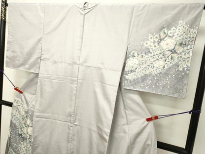 平和屋着物●本場縞大島紬 訪問着 絞り 辻が花 正絹 逸品 DAAT1126tw