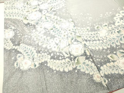 平和屋着物●本場縞大島紬 訪問着 絞り 辻が花 正絹 逸品 DAAT1126tw