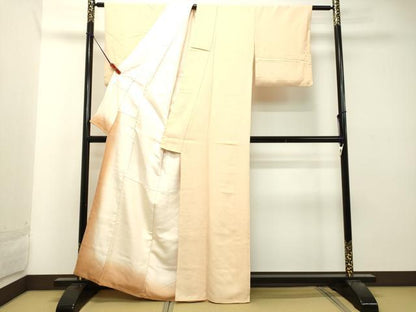 平和屋着物●上質な紬 肌色 正絹 逸品 DAAT1146tw