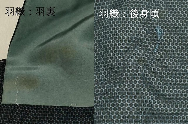 平和屋着物●男性　紬　アンサンブル　100亀甲　総詰め　正絹　逸品　DAAT1149tw