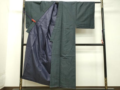 平和屋着物●男性　紬　アンサンブル　100亀甲　総詰め　正絹　逸品　DAAT1149tw