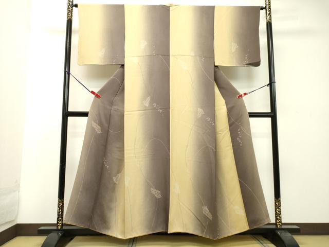 平和屋着物●上質な小紋 抽象文様 暈し染め 正絹 逸品 DAAT1153tw