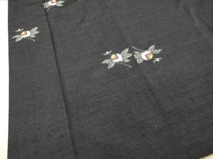 平和屋着物●上質な紬 枝花文 正絹 逸品 DAAT1157tw