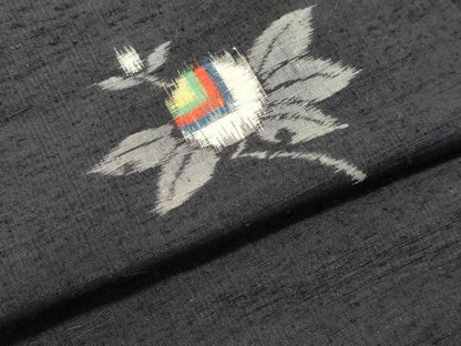 平和屋着物●上質な紬 枝花文 正絹 逸品 DAAT1157tw