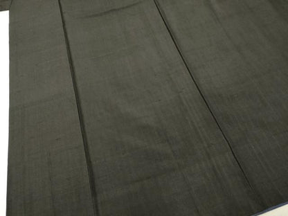 平和屋着物●男性　黒紋付　紬地　正絹　逸品　DAAT1168tw