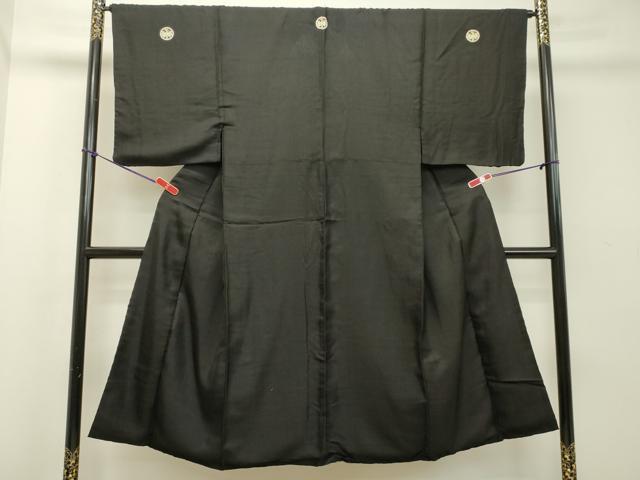 平和屋着物●男性 黒紋付 正絹 逸品 DAAT1169tw