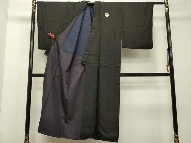 平和屋着物●男性 黒紋付 正絹 逸品 DAAT1169tw