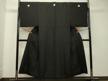 平和屋着物●男性 黒紋付 正絹 逸品 DAAT1175tw