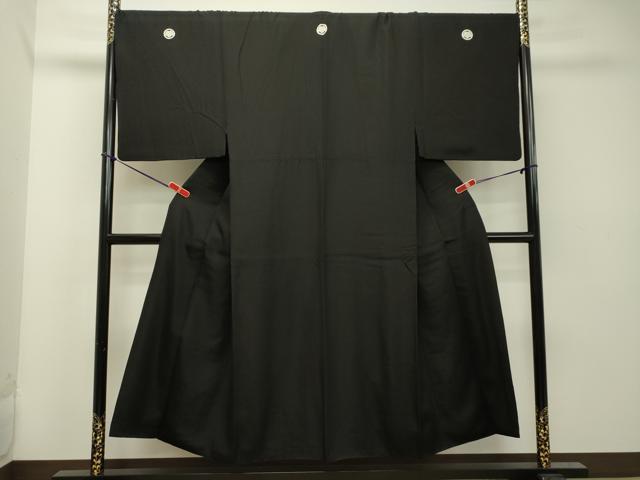 平和屋着物●男性 黒紋付 正絹 逸品 DAAT1175tw