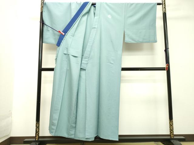 平和屋着物▽男性 色紋付 単衣 浅縹色 キングサイズ 洗える着物 DAAT1178tw
