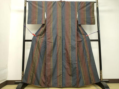 平和屋着物●上質な紬 間道 正絹 逸品 DAAT1208tw
