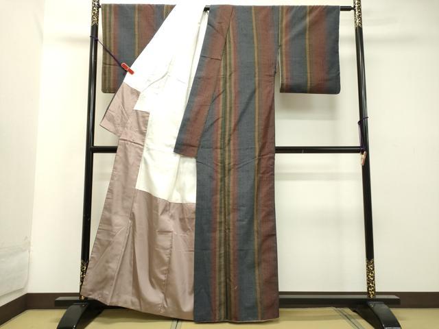 平和屋着物●上質な紬 間道 正絹 逸品 DAAT1208tw