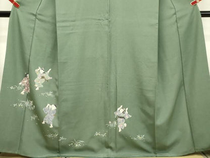 平和屋着物●訪問着 友禅 童子遊び 正絹 逸品 DAAT1211tw