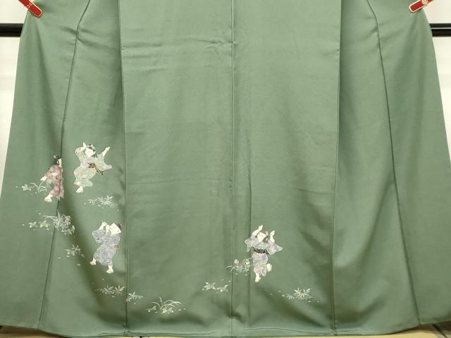 平和屋着物●訪問着 友禅 童子遊び 正絹 逸品 DAAT1211tw