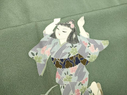 平和屋着物●訪問着 友禅 童子遊び 正絹 逸品 DAAT1211tw