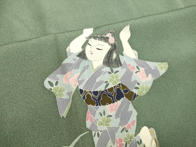 平和屋着物●訪問着 友禅 童子遊び 正絹 逸品 DAAT1211tw