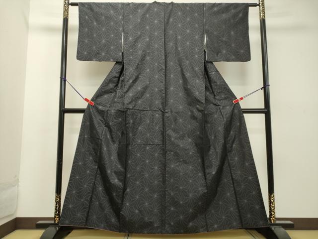 平和屋着物●本場大島紬　変わり麻の葉文様　正絹　逸品　DAAT1220tw