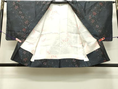 平和屋着物●本場大島紬 アンサンブル 花唐草文 証紙付き 正絹 逸品 未使用 DAAT1225tw
