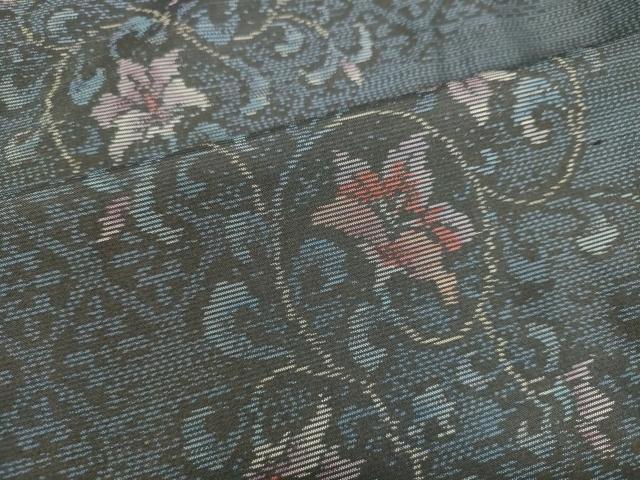 平和屋着物●本場大島紬 アンサンブル 花唐草文 証紙付き 正絹 逸品 未使用 DAAT1225tw