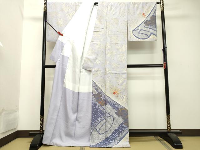 平和屋着物●訪問着　刺繍　草花文　暈し染め　金彩　西武百貨店扱い　正絹　逸品　DAAT1230tw