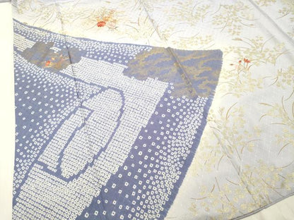 平和屋着物●訪問着　刺繍　草花文　暈し染め　金彩　西武百貨店扱い　正絹　逸品　DAAT1230tw