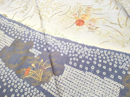 平和屋着物●訪問着　刺繍　草花文　暈し染め　金彩　西武百貨店扱い　正絹　逸品　DAAT1230tw