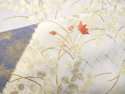 平和屋着物●訪問着　刺繍　草花文　暈し染め　金彩　西武百貨店扱い　正絹　逸品　DAAT1230tw