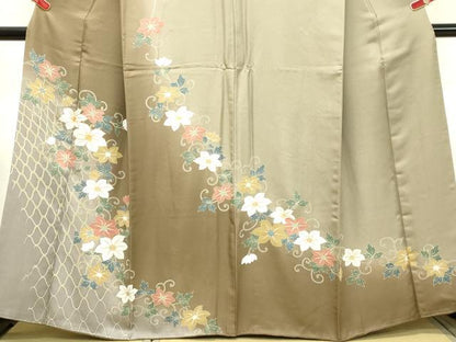 平和屋着物●訪問着 駒刺繍 立涌花唐草文 暈し染め 金彩 正絹 逸品 DAAT1231tw