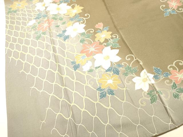 平和屋着物●訪問着 駒刺繍 立涌花唐草文 暈し染め 金彩 正絹 逸品 DAAT1231tw