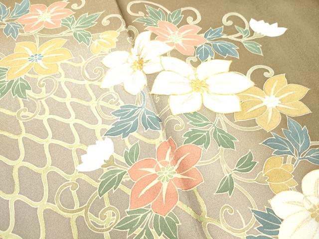 平和屋着物●訪問着 駒刺繍 立涌花唐草文 暈し染め 金彩 正絹 逸品 DAAT1231tw