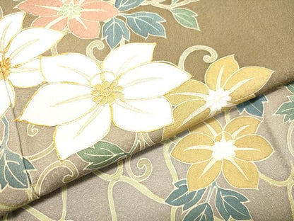 平和屋着物●訪問着 駒刺繍 立涌花唐草文 暈し染め 金彩 正絹 逸品 DAAT1231tw