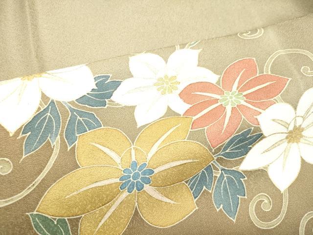 平和屋着物●訪問着 駒刺繍 立涌花唐草文 暈し染め 金彩 正絹 逸品 DAAT1231tw