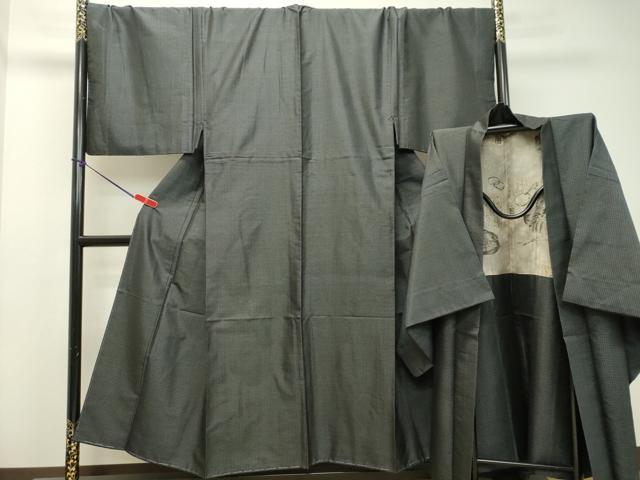 平和屋着物●男性　本場大島紬　アンサンブル　80亀甲　総詰め　キングサイズ　正絹　逸品　DAAT1239tw