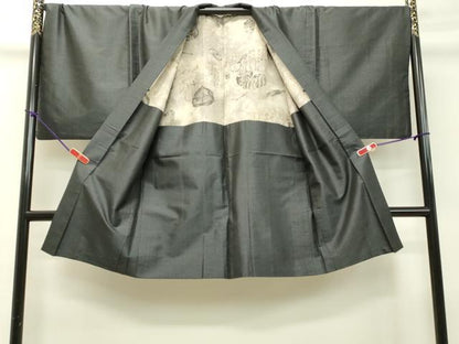 平和屋着物●男性　本場大島紬　アンサンブル　80亀甲　総詰め　キングサイズ　正絹　逸品　DAAT1239tw