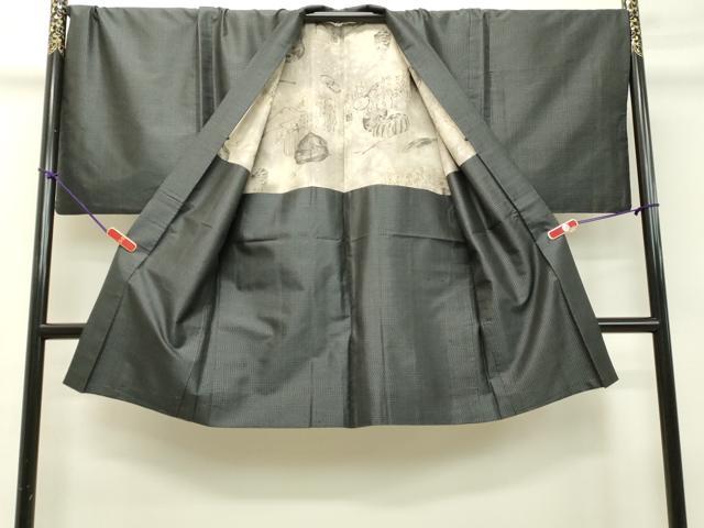 平和屋着物●男性　本場大島紬　アンサンブル　80亀甲　総詰め　キングサイズ　正絹　逸品　DAAT1239tw