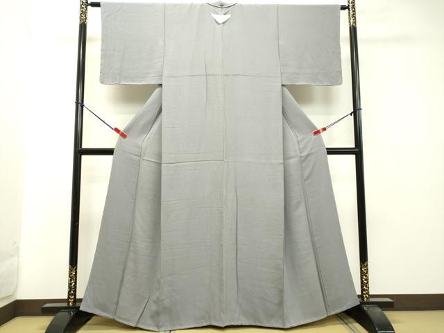 平和屋着物●上質な色無地　薄墨色　正絹　逸品　DAAT1250tw