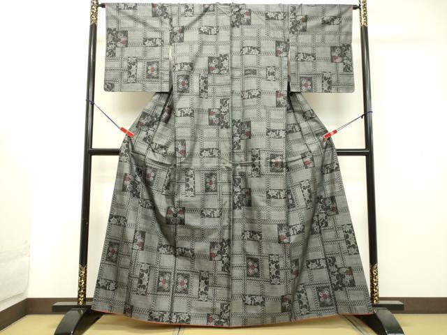平和屋着物●本場大島紬 9マルキ 草花文 正絹 逸品 DAAT1252tw