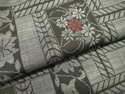 平和屋着物●本場大島紬 9マルキ 草花文 正絹 逸品 DAAT1252tw
