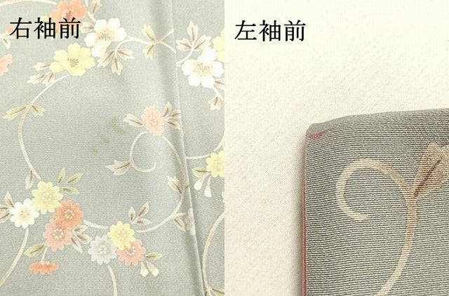 平和屋着物●上質な小紋　花唐草文　正絹　逸品　DAAT1270tw