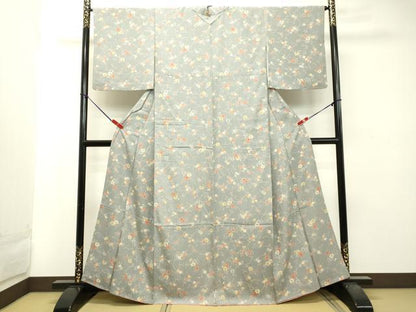 平和屋着物●上質な小紋　花唐草文　正絹　逸品　DAAT1270tw