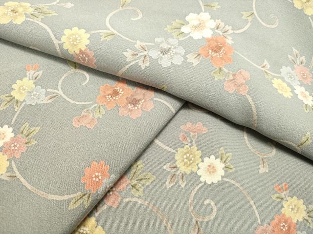 平和屋着物●上質な小紋　花唐草文　正絹　逸品　DAAT1270tw